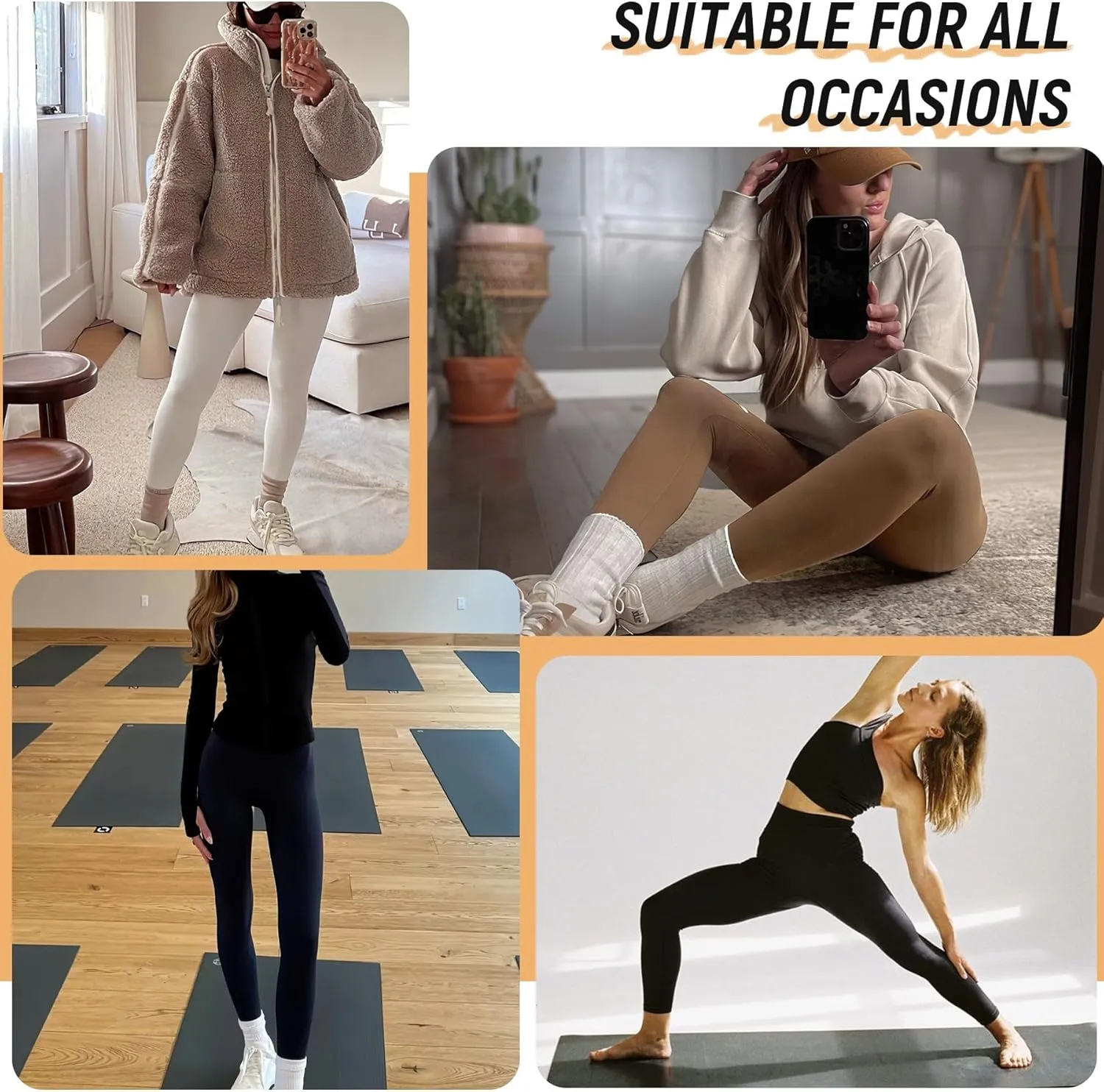 3 Pack High Waisted Leggings with Pockets for Women - Soft Butt Lifting Yoga Pants Tummy Control Workout Leggings