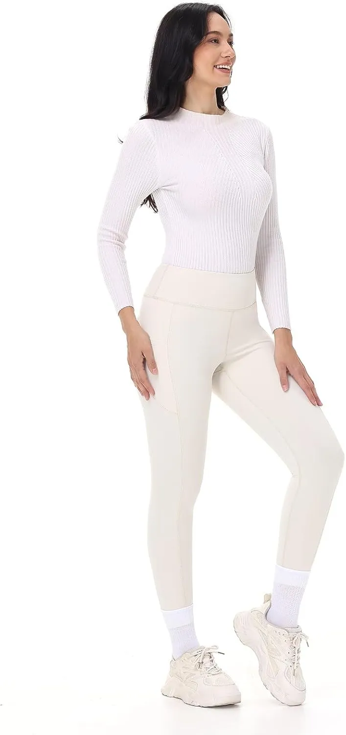 3 Pack High Waisted Leggings with Pockets for Women - Soft Butt Lifting Yoga Pants Tummy Control Workout Leggings