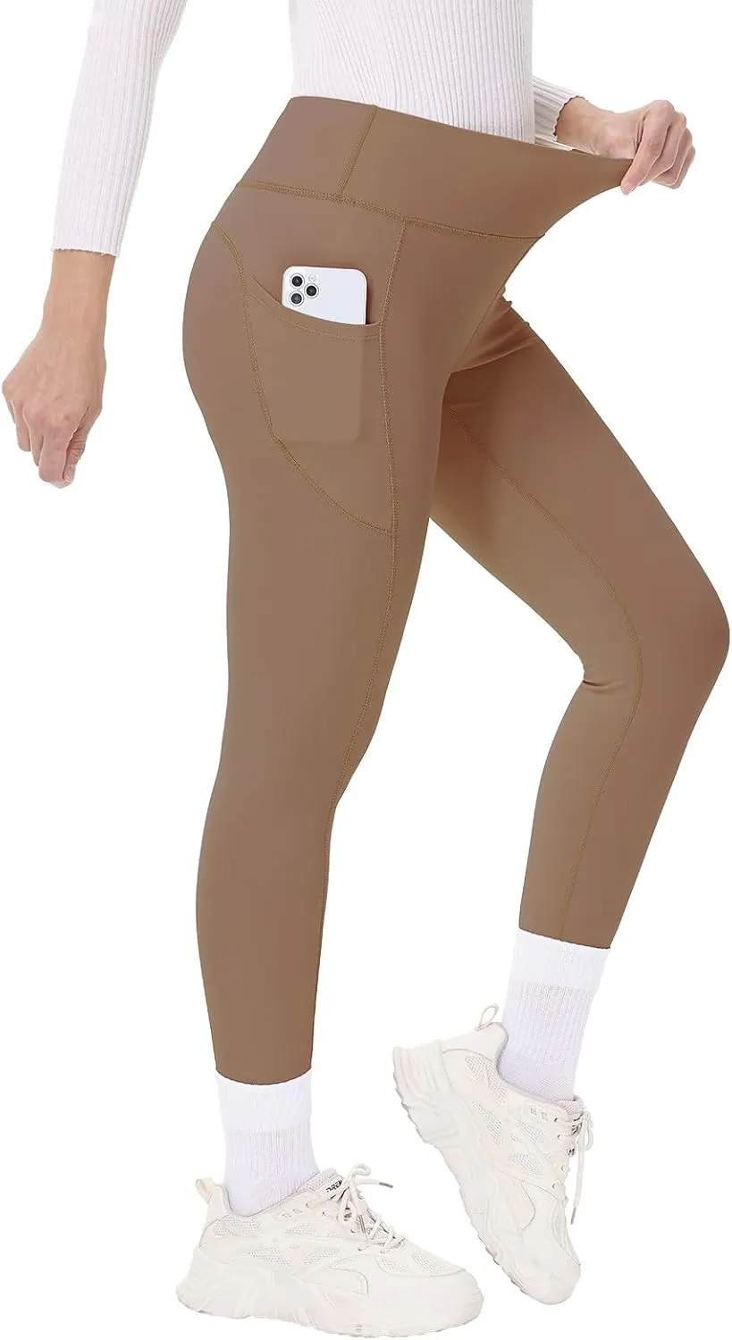 3 Pack High Waisted Leggings with Pockets for Women - Soft Butt Lifting Yoga Pants Tummy Control Workout Leggings