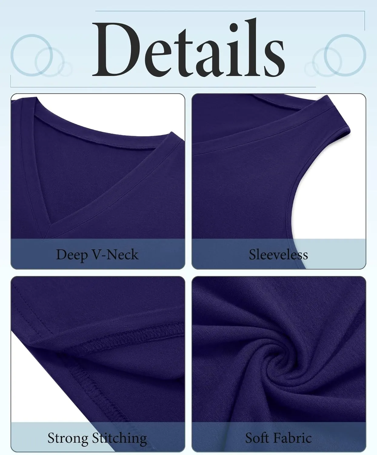 3 Pack Women's Plus Size V Neck Tank Tops Sleeveless Loose Fit Summer Tees Casual Trendy Basic T-Shirts Flat Hem