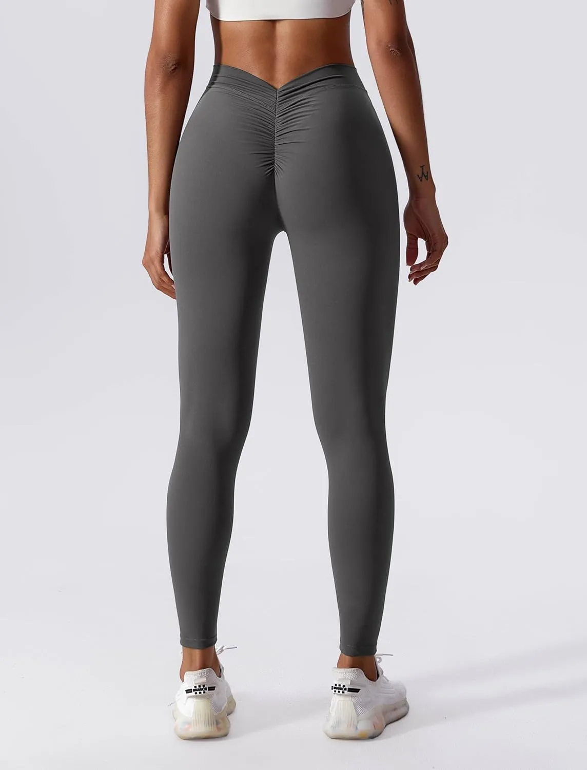 ABOCIW V Back Leggings for Women Buttery Soft Scrunch Butt Lifting Gym Workout Leggings High Waist Yoga Pants