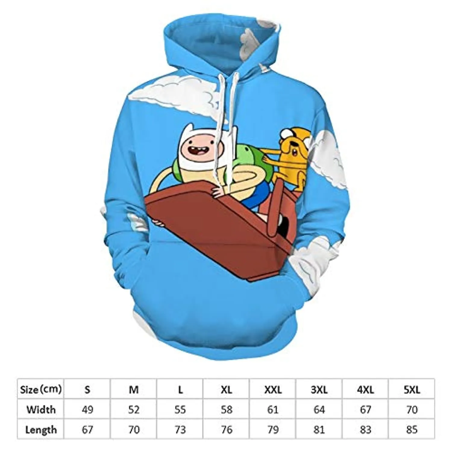Adventure Time Hoodies - Finn and Jake Unisex 3D Pullover Hooded Sweatshirt