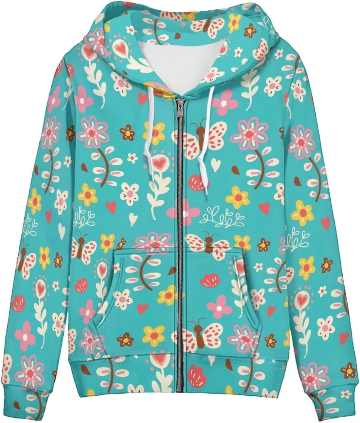 Agoviwo Cute Graphic Zip up Hoodie Women Thin Sweatshirt Tunic Y2k Hoodie Lightweight Workout Hoodie Tunic for Spring