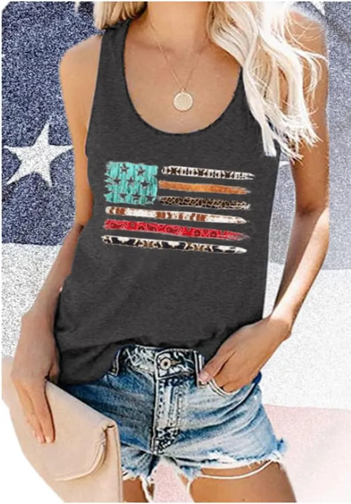 American Flag Tank Tops for Women 4th of July Air Force Flyover Flag Tank Shirts with Eagle Patriotic USA Flag Vest Shirt