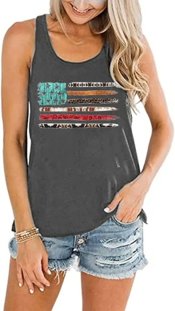 American Flag Tank Tops for Women 4th of July Air Force Flyover Flag Tank Shirts with Eagle Patriotic USA Flag Vest Shirt