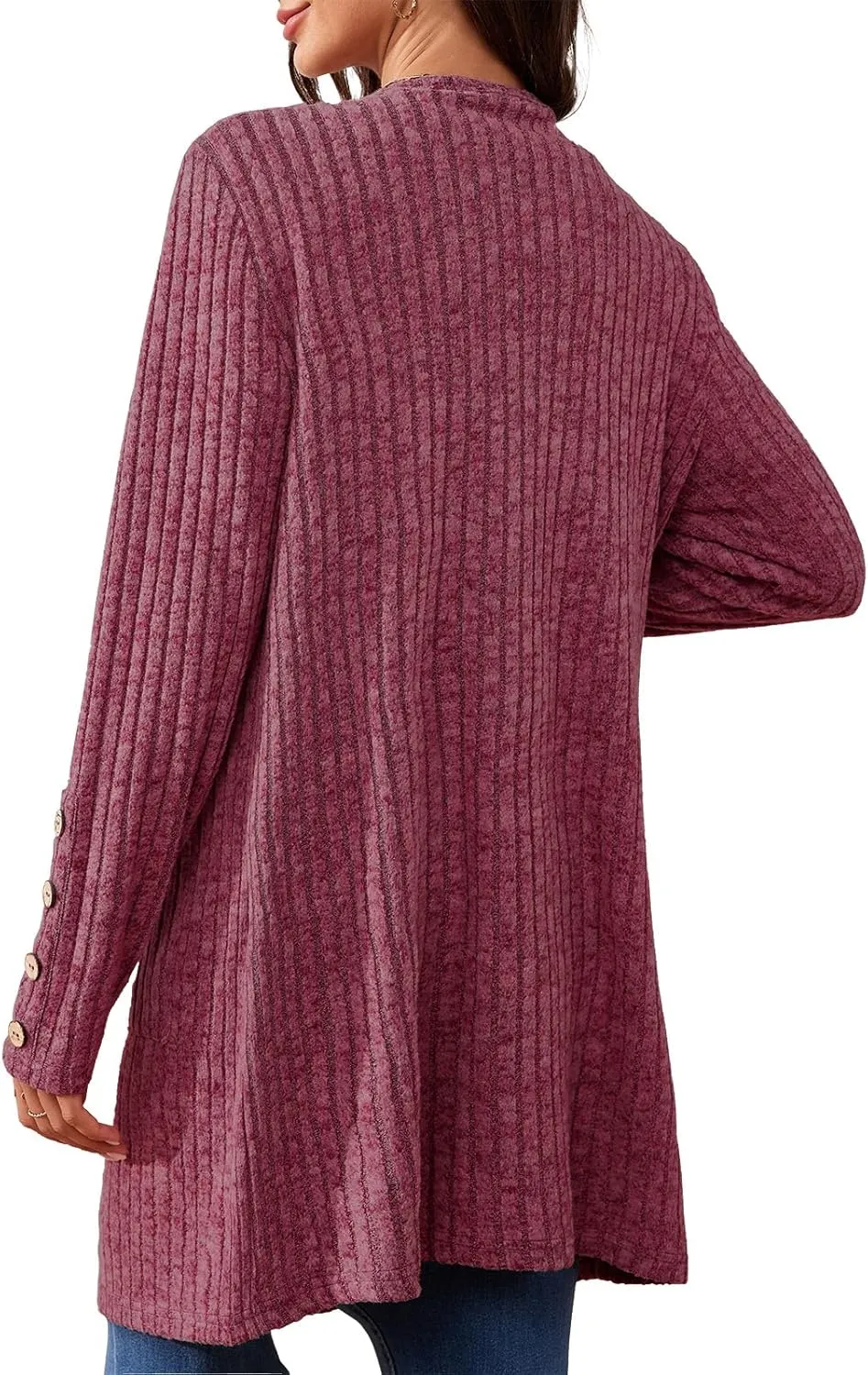 Askyes Womens Cardigan Sweater Long Sleeve Lightweight Open Front Button Closure Fall Cardigans for Women Casual with Pockets