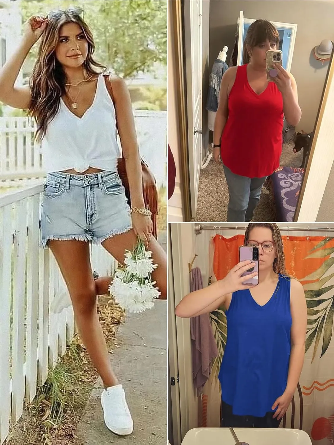 ATHMILE Womens Tank Tops Summer Deep V Neck Loose Fit Flowy Sleeveless Shirt 2025
