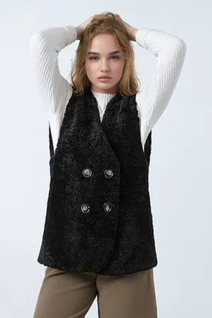 Australian Merino Sheepskin Shearling Double-Breasted Vest