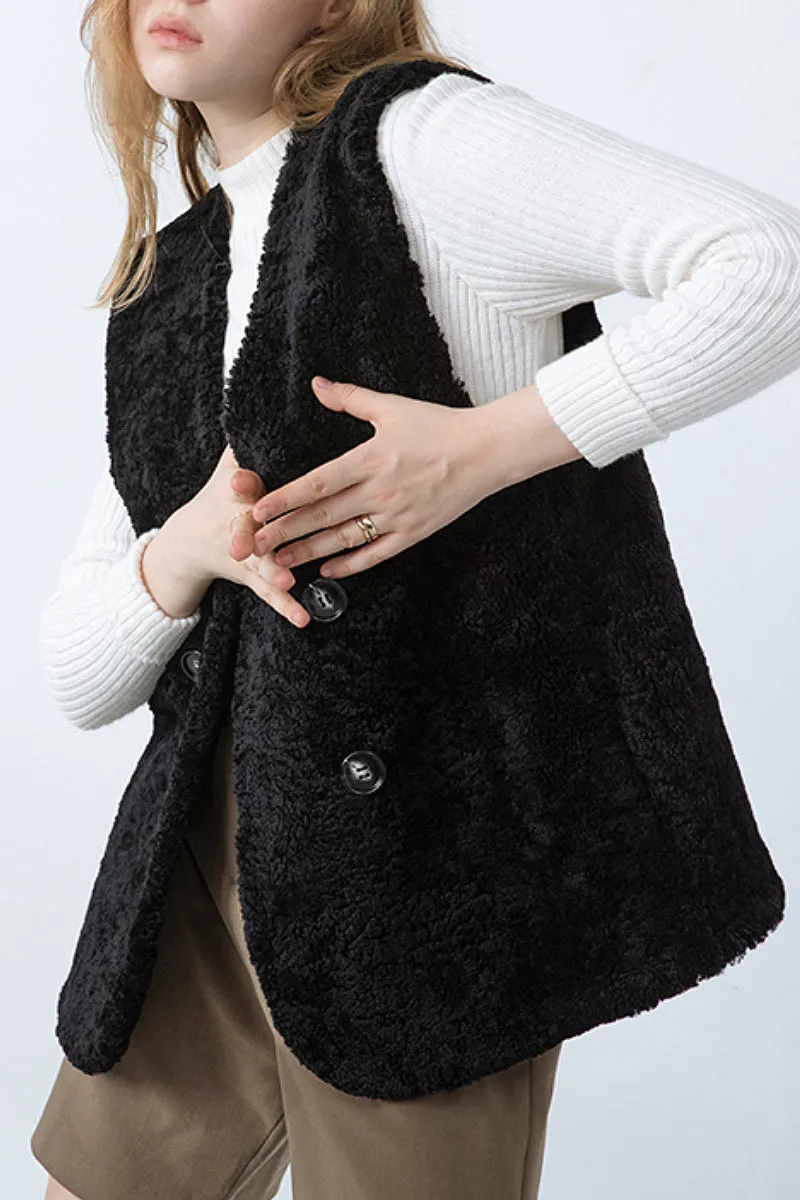 Australian Merino Sheepskin Shearling Double-Breasted Vest