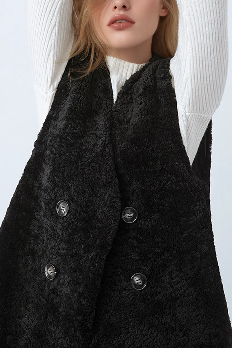 Australian Merino Sheepskin Shearling Double-Breasted Vest