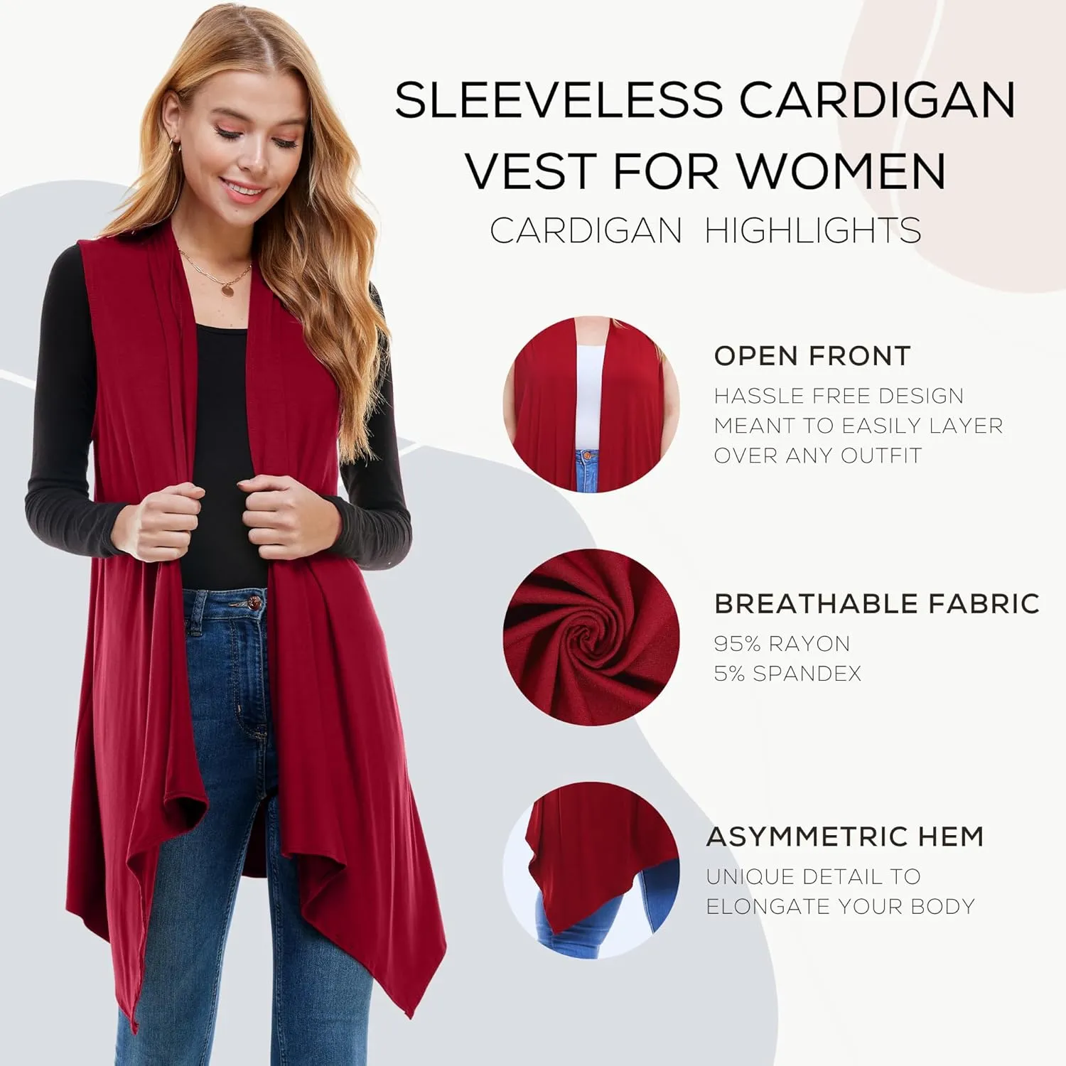 Azules Sleeveless Cardigan Vest for Women- Stylish Casual Womens Cardigans for Every Occasion