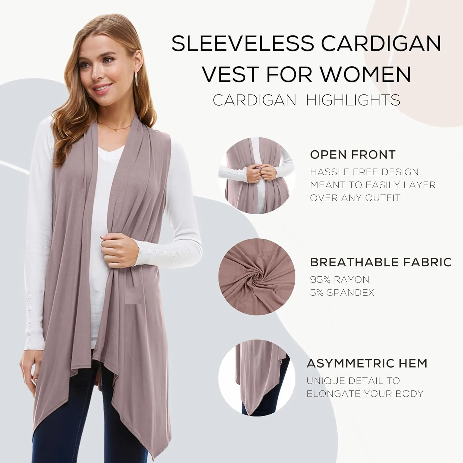 Azules Sleeveless Cardigan Vest for Women- Stylish Casual Womens Cardigans for Every Occasion