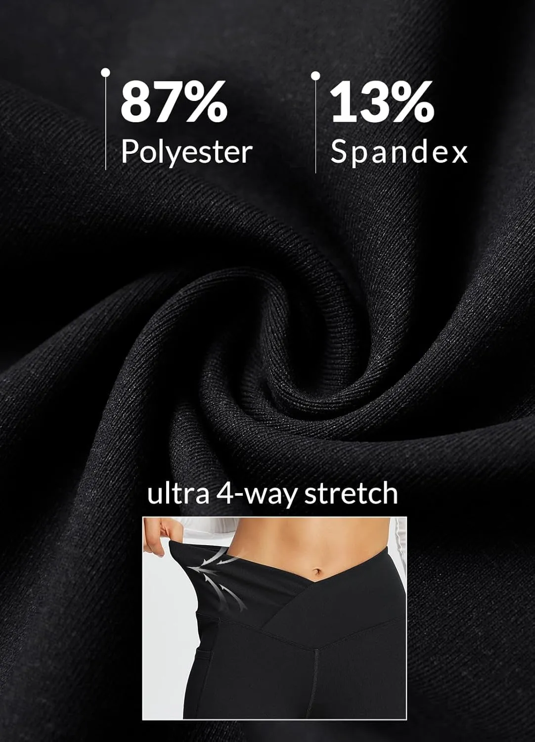 baleaf Women's Yoga Pants V Crossover Flare Leggings with Pockets High Waist Casual Workout Gym Bell Bottom Leggings