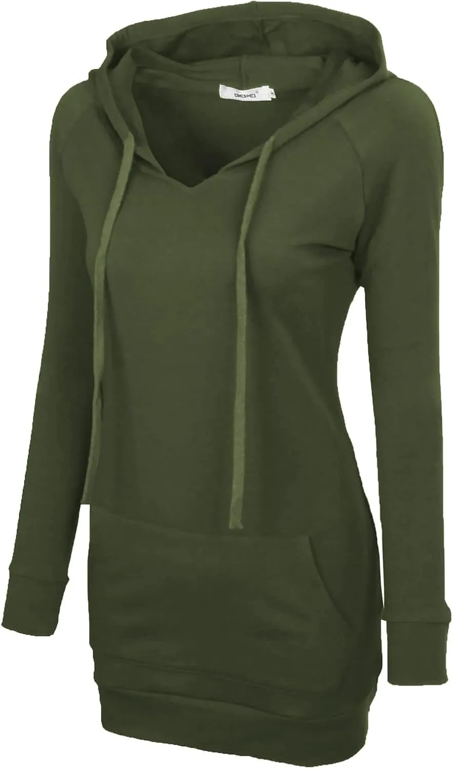 BEPEI Womens Long Sleeve Tunic Hoodie Dressy String Sweatshirts With Pockets