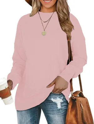 BEUFRI Oversized Sweatshirts for Women Crew Neck Long Sleeve Tunic Shirt Tops for Legging