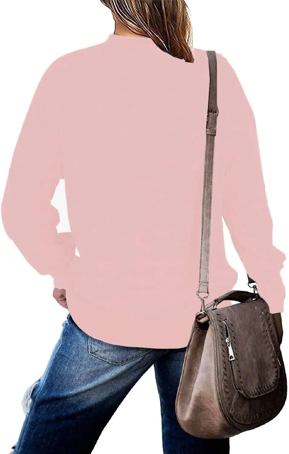 BEUFRI Oversized Sweatshirts for Women Crew Neck Long Sleeve Tunic Shirt Tops for Legging