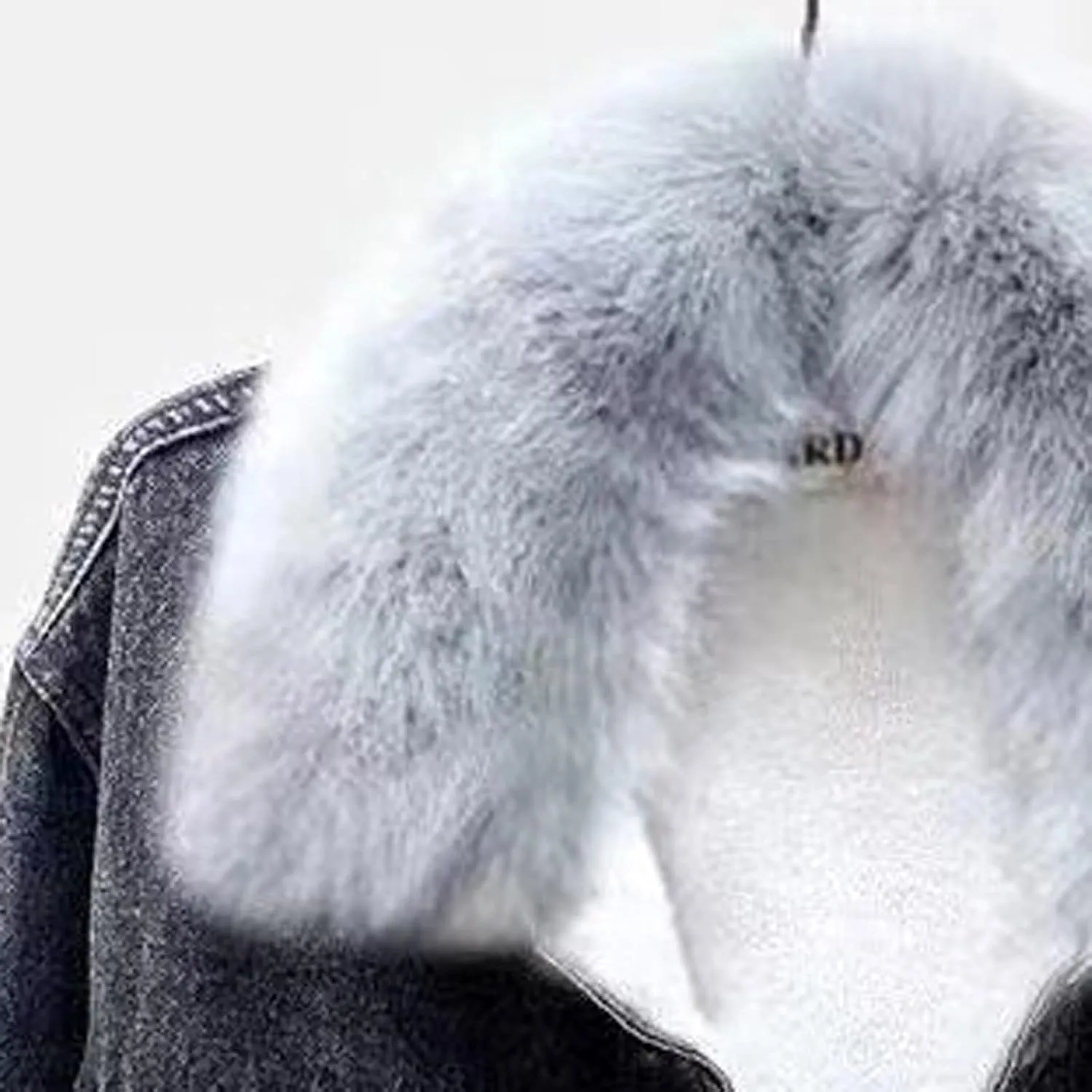 Binmer Women Denim Jacket with Faux Fur Collar Thicken Warm Wool Outwear Winter Parka Sherpa Fleece Lined Denim Jean Coat