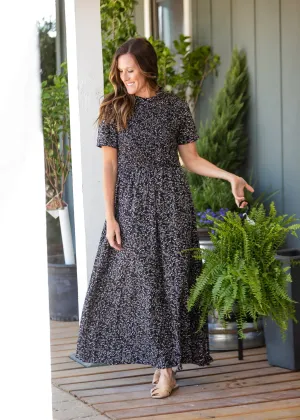 Black Ditsy Print Floral Maxi Dress - FINAL SALE