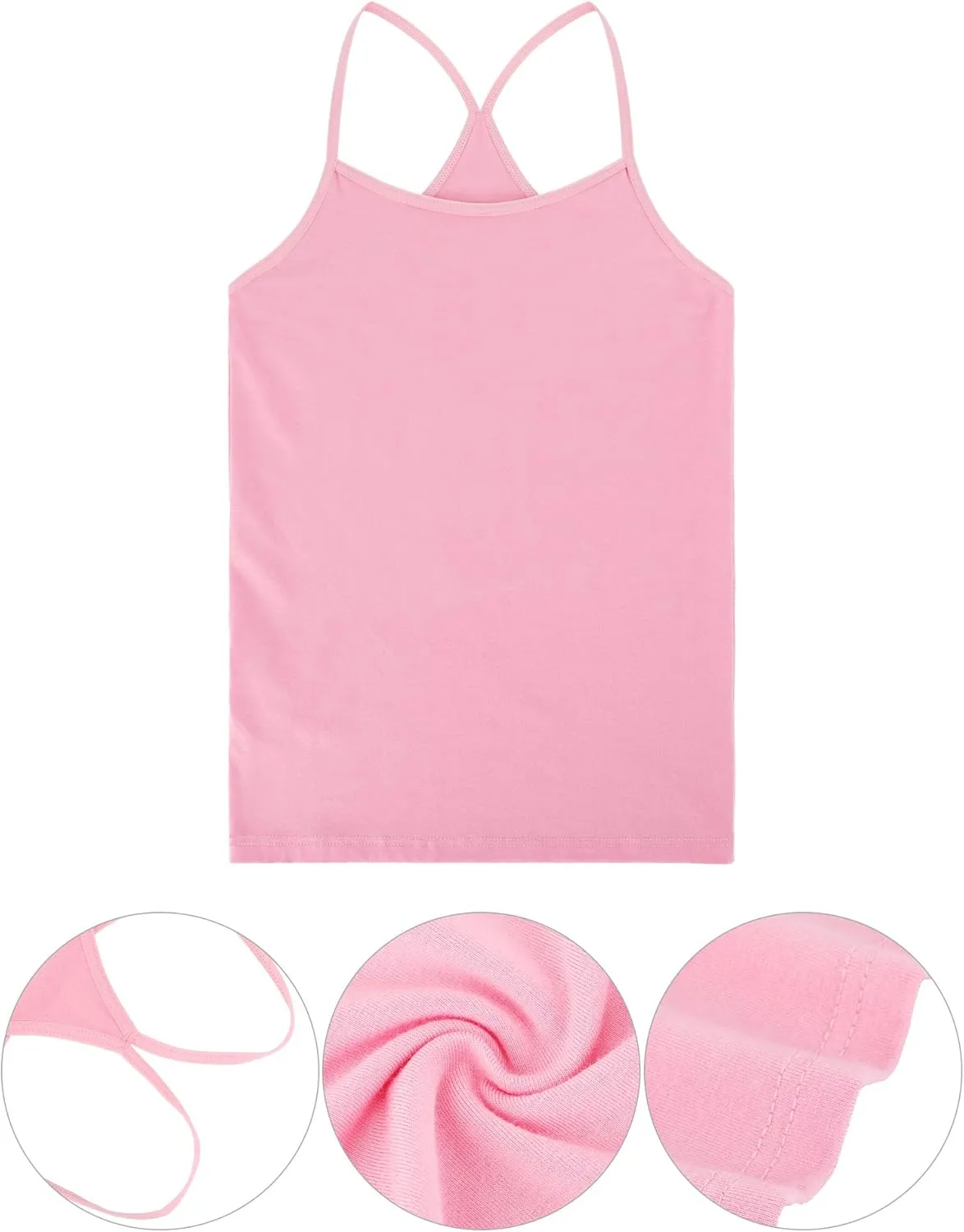 Boao 3 Pieces Girls Dance Tank Tops Racerback Camisole Undershirts Spaghetti Strap Camis Dance Clothes Tank Tops for Girls