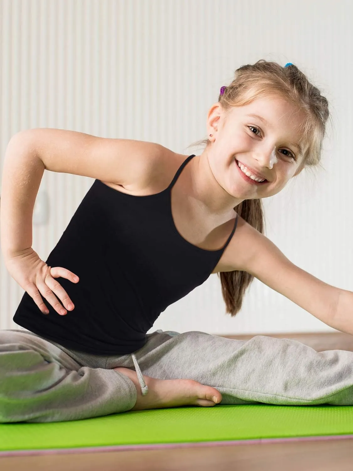 Boao 3 Pieces Girls Dance Tank Tops Racerback Camisole Undershirts Spaghetti Strap Camis Dance Clothes Tank Tops for Girls