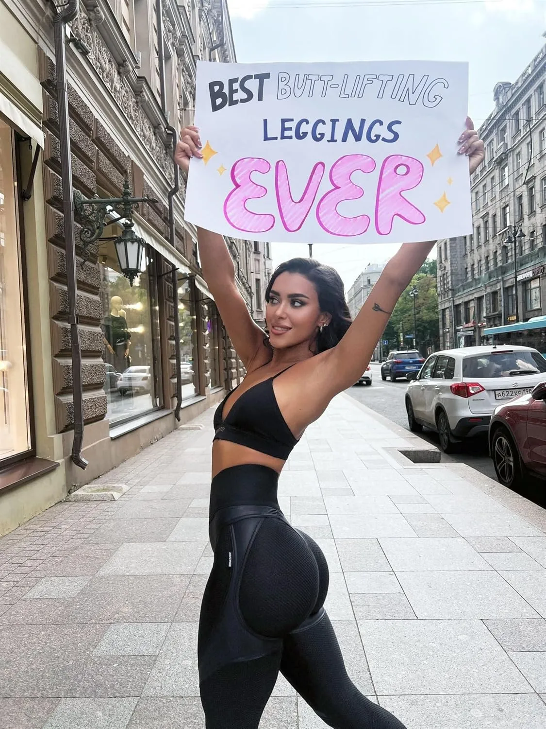 Bona Fide Butt Lifting Leggings for Women - Scrunch Butt Leggings High Waisted Tummy Control - Gym Workout Yoga Pants