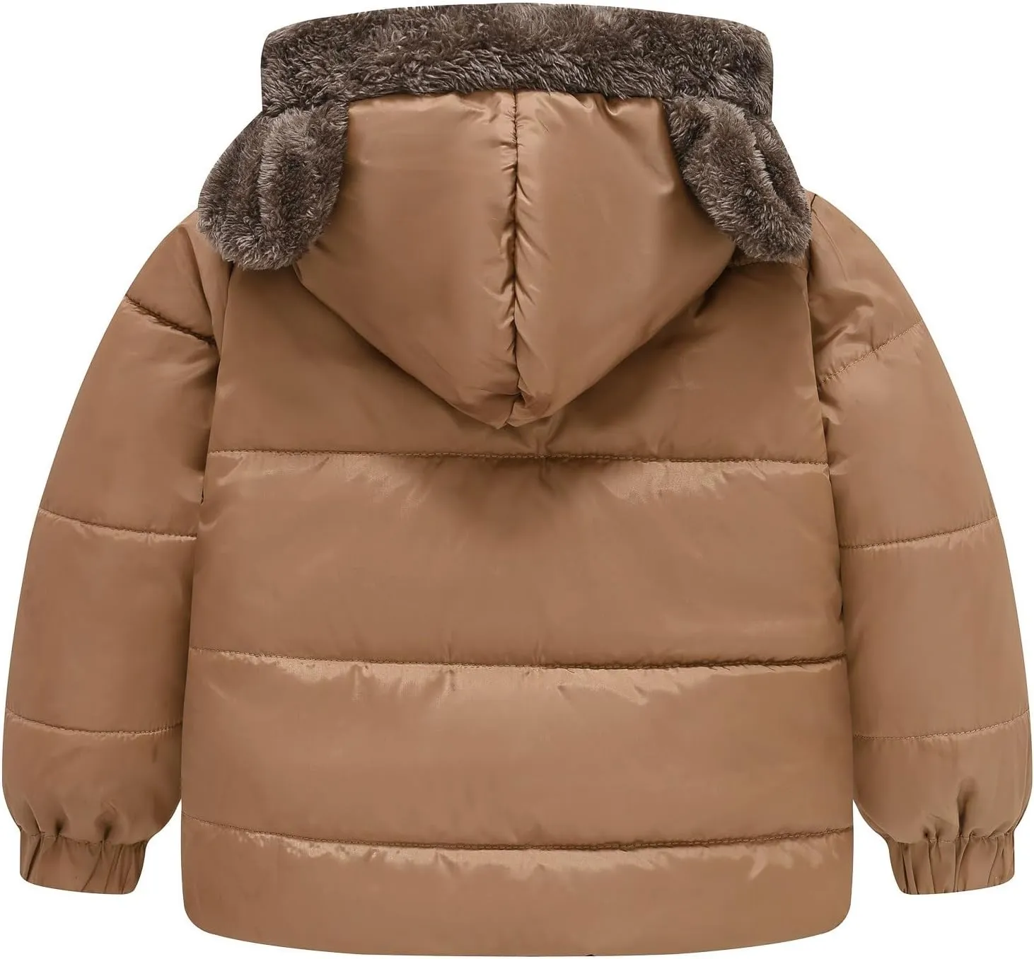 Boys And Girls Middle Children Solid Color Ears Cute Pocket Short Cotton Padded Children's Coat Toddler Winter Coat