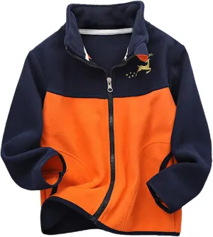 Boys Winter Jackets Coats Kids Boys Thick Cotton Padded Sports Jacket Sweatshirt Fleece Winter Coat (Navy, 4-5 Years)