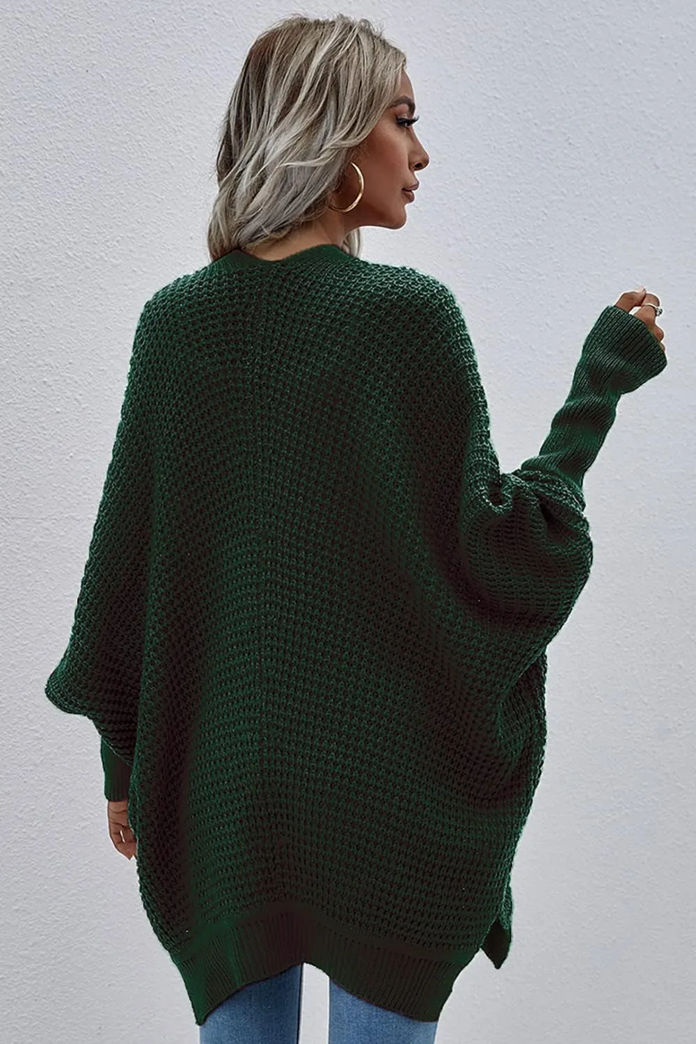 Bsicspace Womens Open Front Cardigan Sweaters Dressy Waffle Knit Casual Lightweight Oversized Womens Cardigan Soft Outerwear