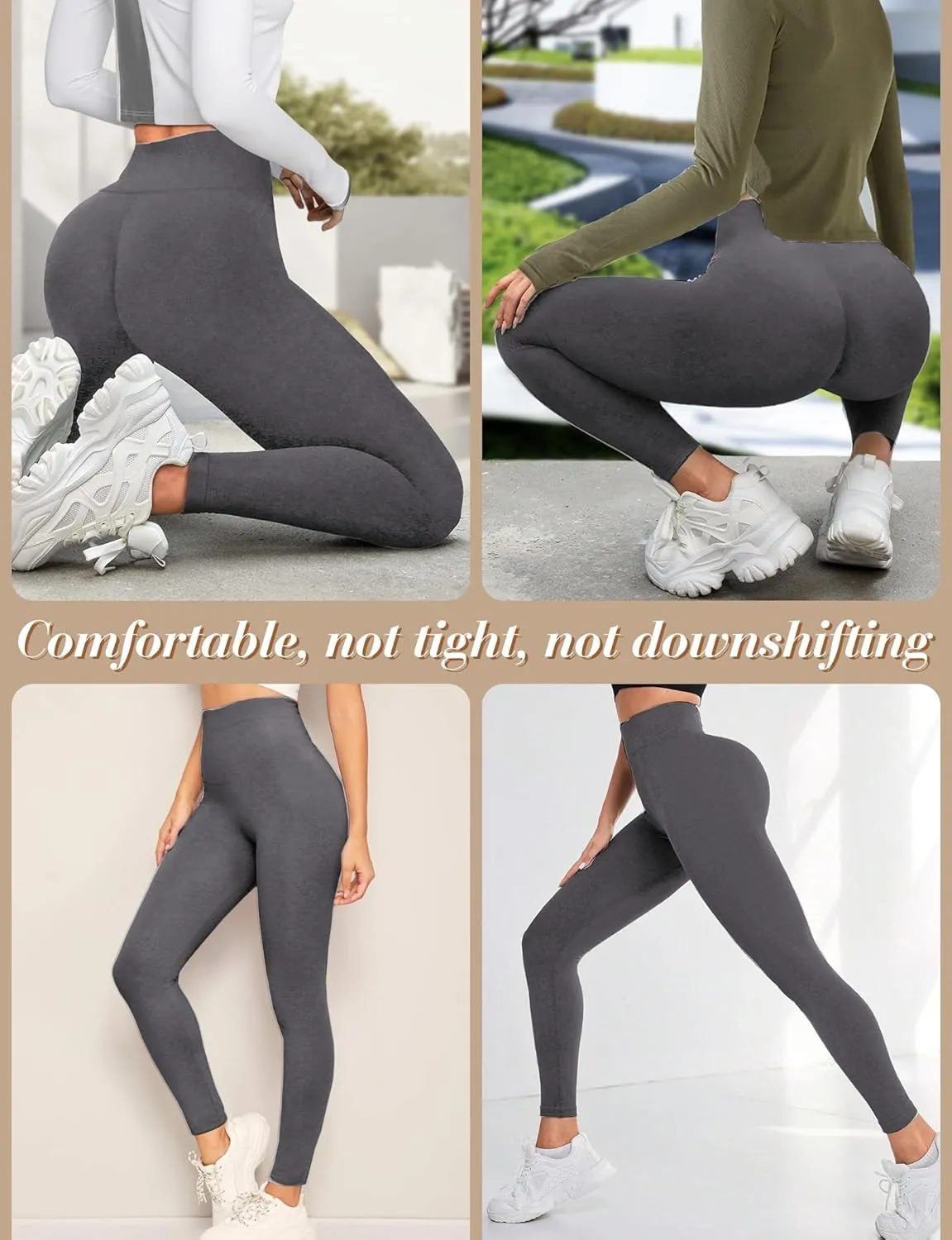 Buauty Black Cotton Leggings for Women,Womens Workout Leggings Control Tights for Women Running Pants & Plus Size