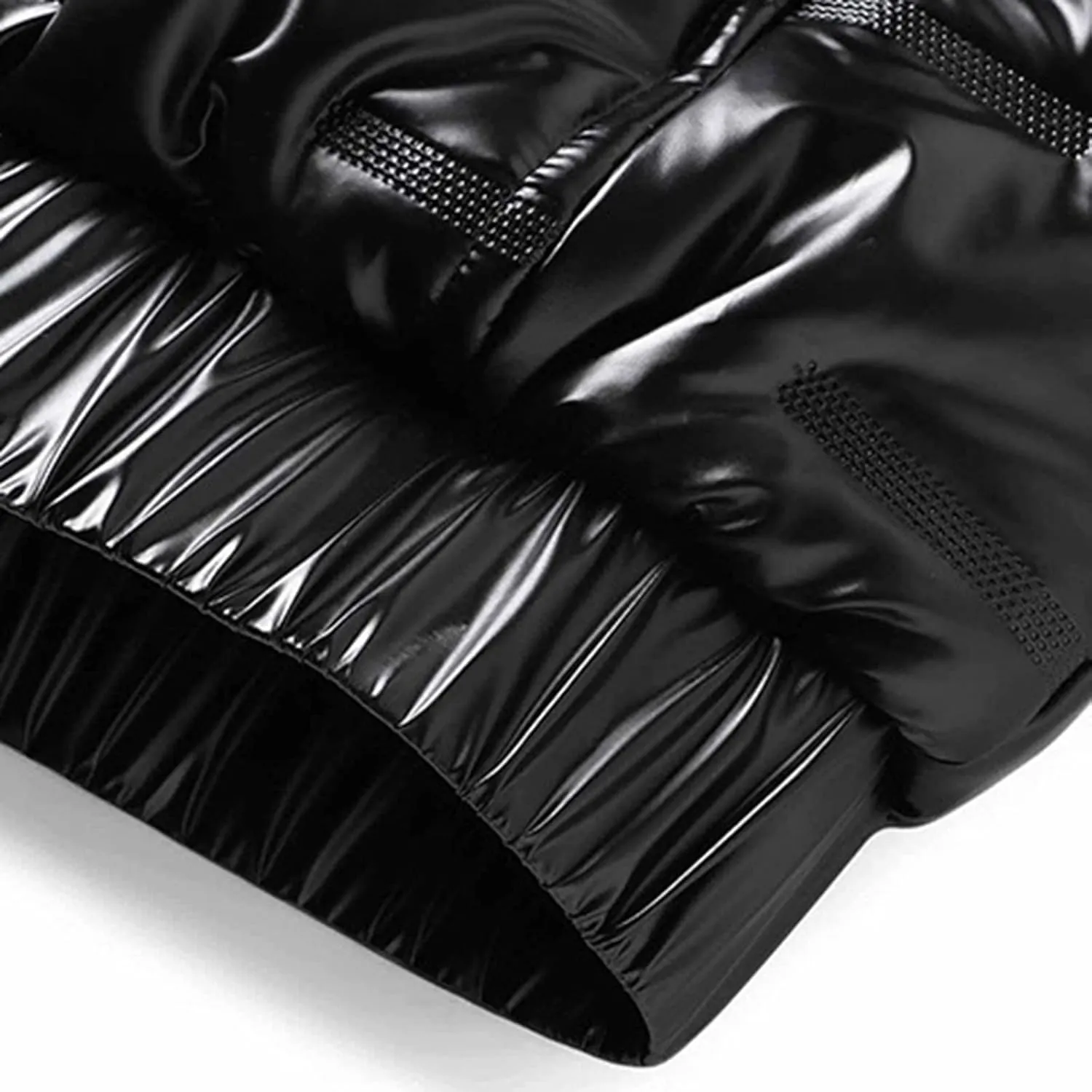 Bubble Jacket For Men Black Thickened Coat Cotton Padded Jacket Fashion Autumn And Winter Hooded Short Windproof Cotton Coat