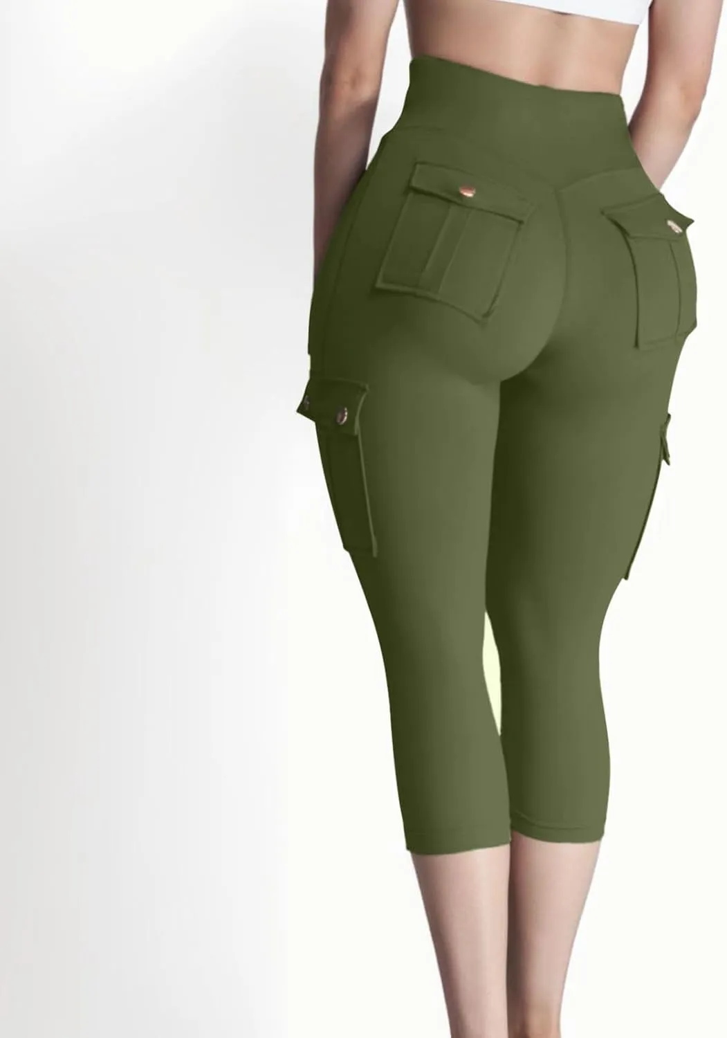 Butt Lifting Capri Leggings for Women Tummy Control with Pockets Cargo Leggings Womens Capris Summer Cargo Capris