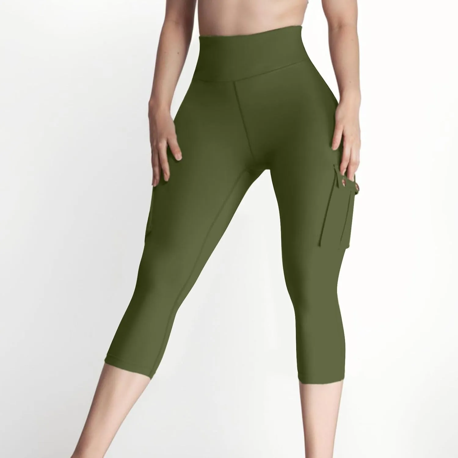 Butt Lifting Capri Leggings for Women Tummy Control with Pockets Cargo Leggings Womens Capris Summer Cargo Capris
