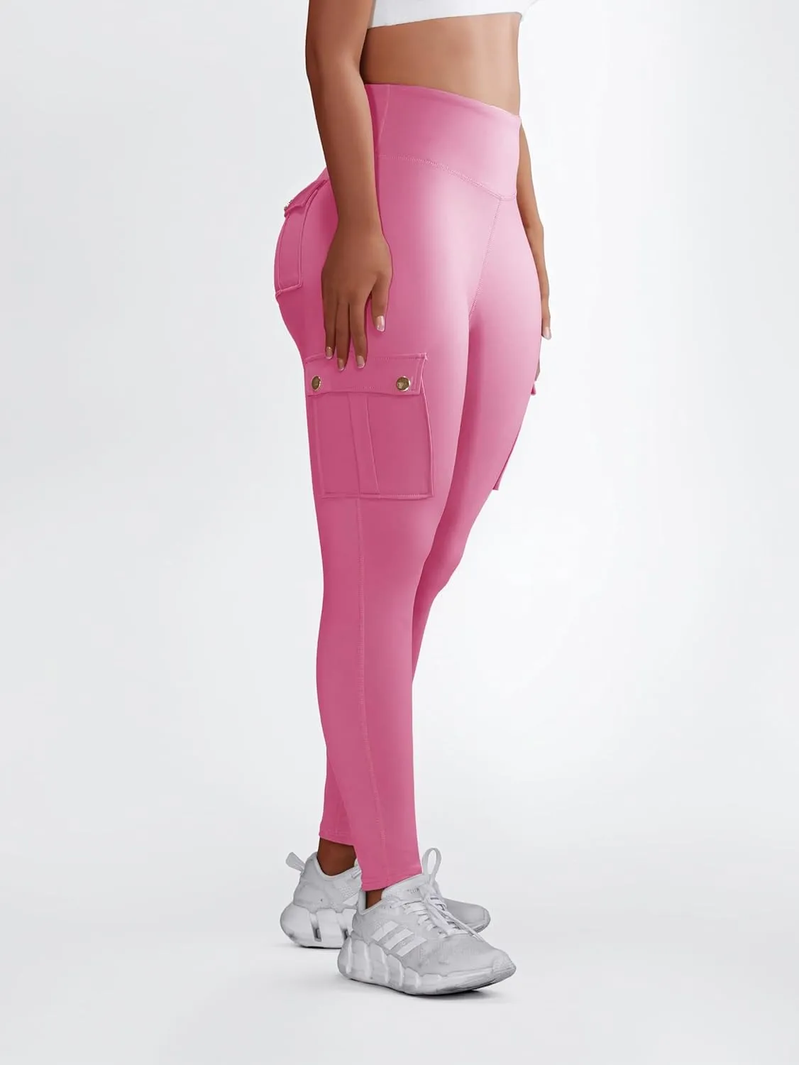 Butt Lifting Leggings with Flap Pockets Workout Cargo Leggings for Women High Waist Tummy Control Running Yoga Pants