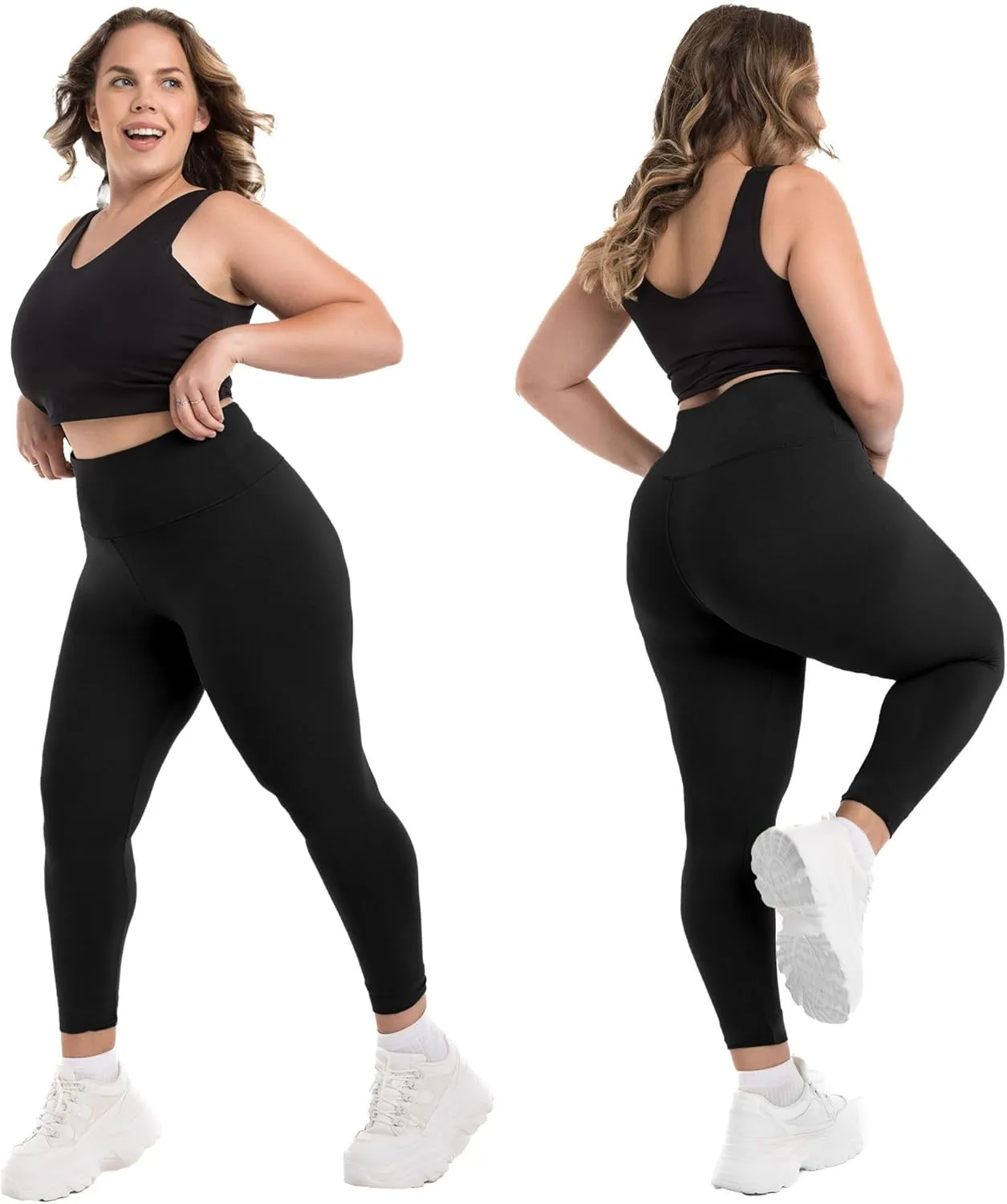 CADITEX Plus Size Leggings for Women with Pockets - High Waist Buttery Soft Women's Leggings Plus Size Yoga Pants for Women