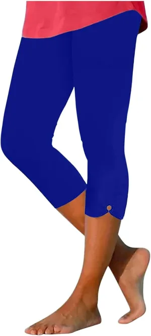 Capri Leggings for Women High Waisted Leggings Casual Knee Length Capri Pants Dressy Trendy Comfy Cut Out Yoga Ladies Trouser