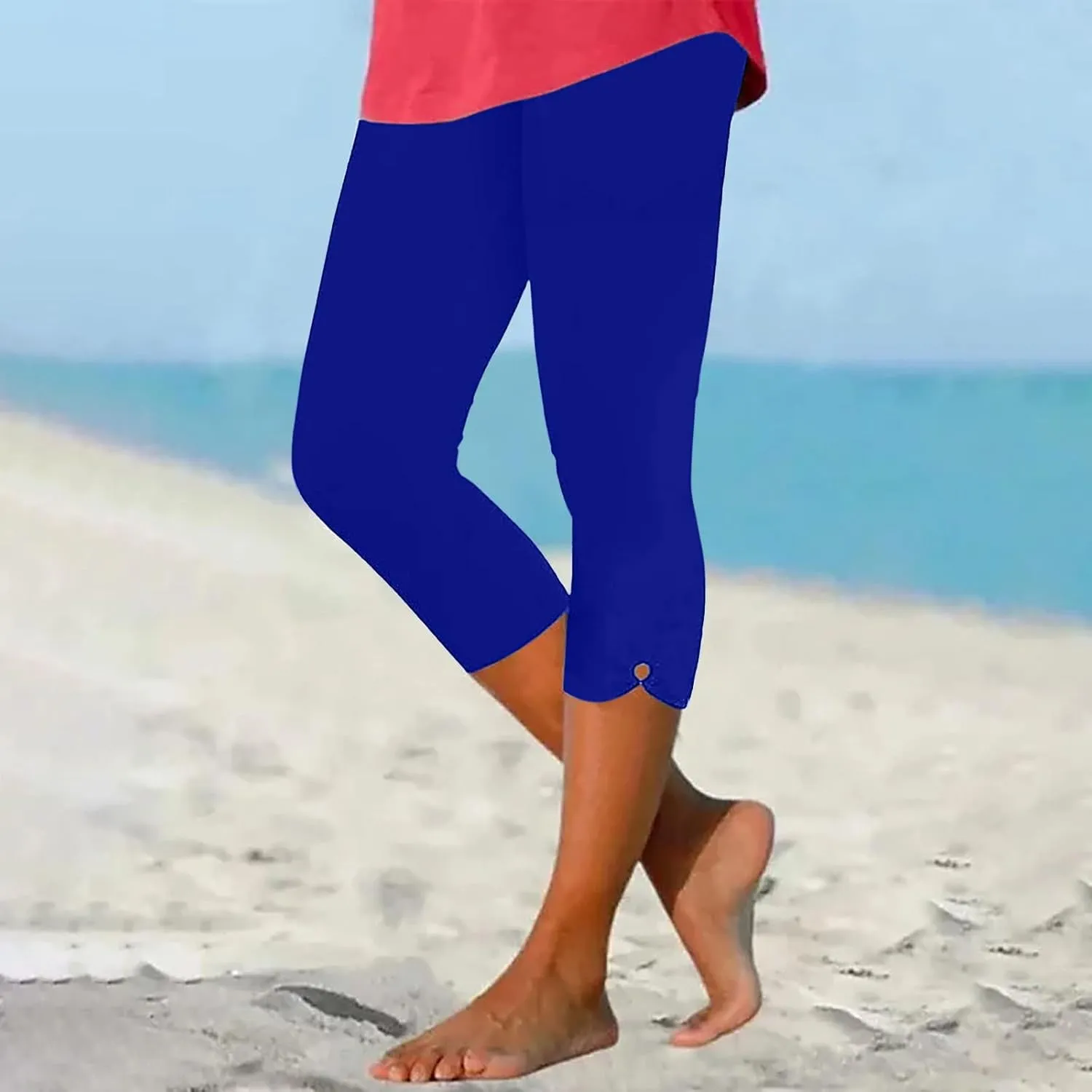 Capri Leggings for Women High Waisted Leggings Casual Knee Length Capri Pants Dressy Trendy Comfy Cut Out Yoga Ladies Trouser
