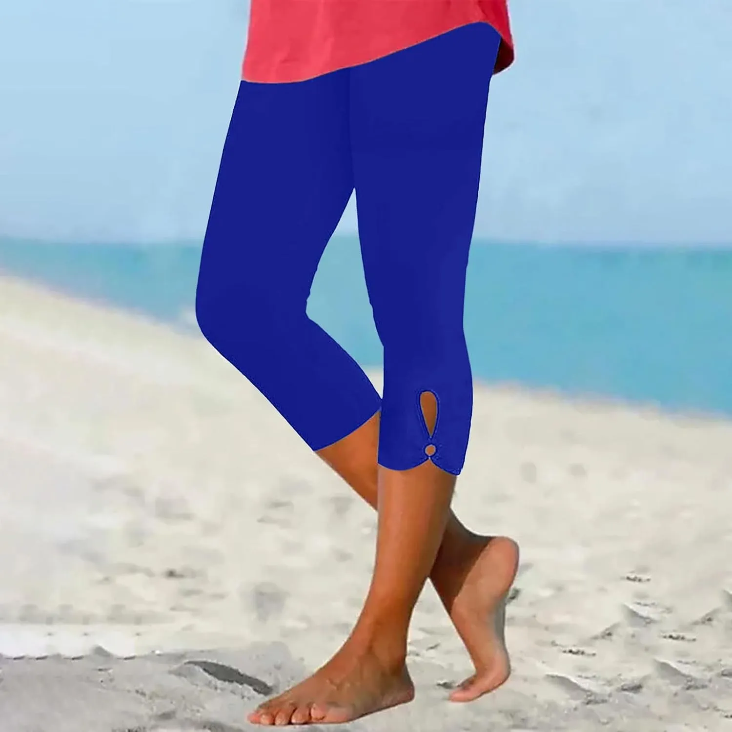 Capri Leggings for Women Tummy Control High Waisted Yoga Pants Non See Through Workout Athletic Running Leggings