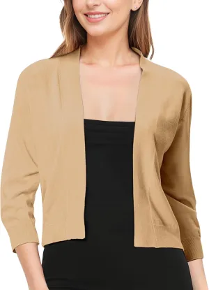 Cardigan for Women, Lightweight Cardigans Women Dressy for Summer, Short Bolero 3/4 Sleeve Cropped Shrug Sweaters Jacket
