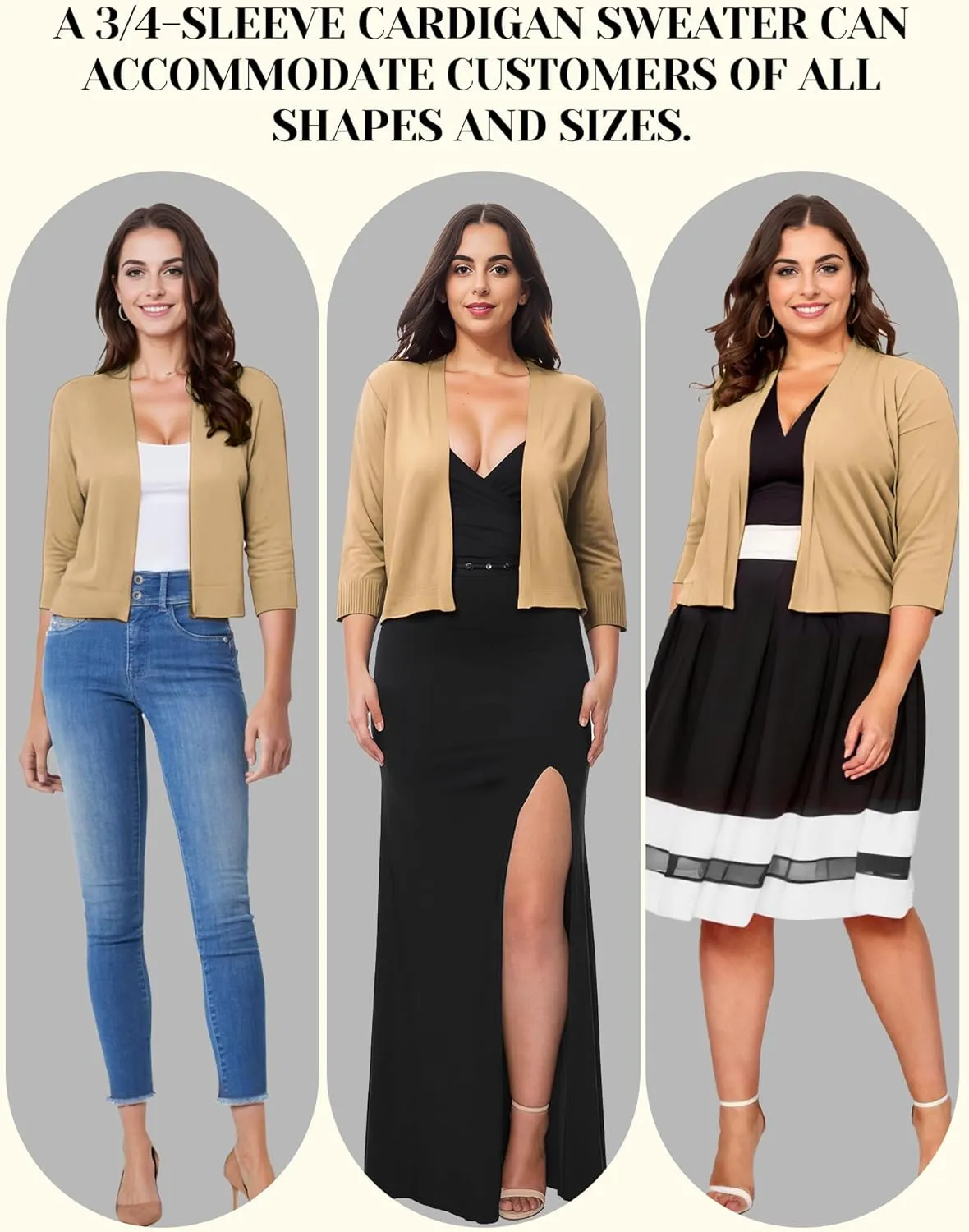 Cardigan for Women, Lightweight Cardigans Women Dressy for Summer, Short Bolero 3/4 Sleeve Cropped Shrug Sweaters Jacket