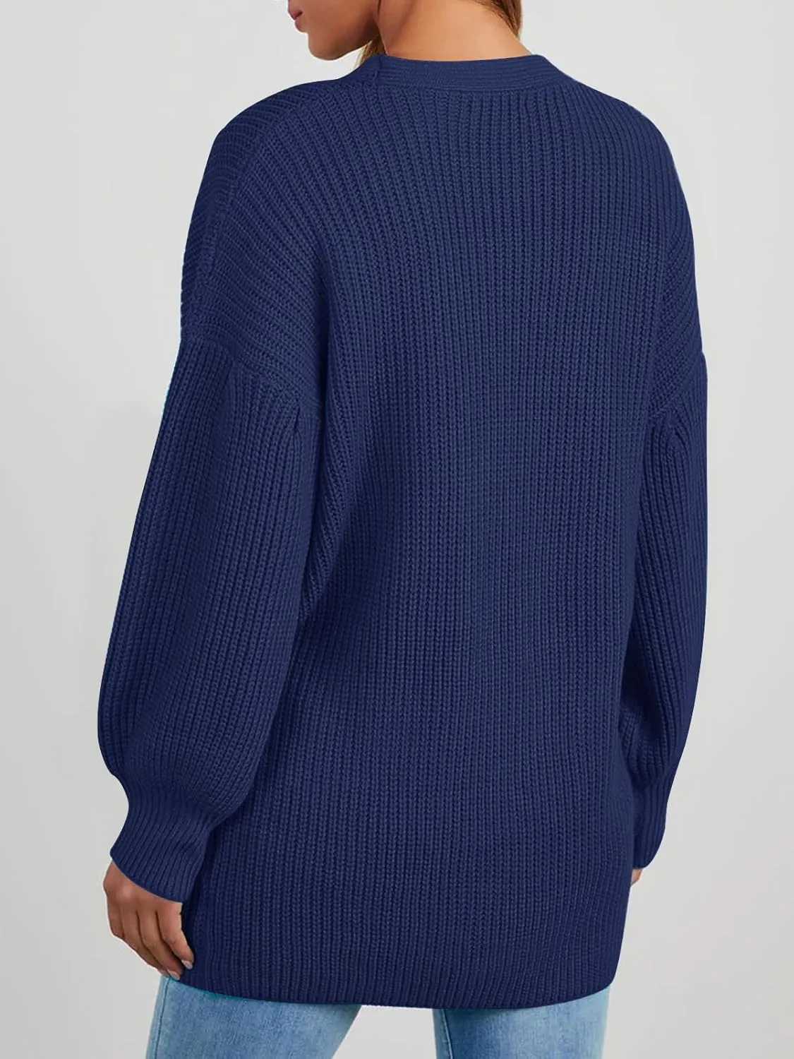 Cardigan Sweaters for Women Oversized Chunky Knit Long Cardigan Open Front Button Cardigans Trendy Fall with Pockets