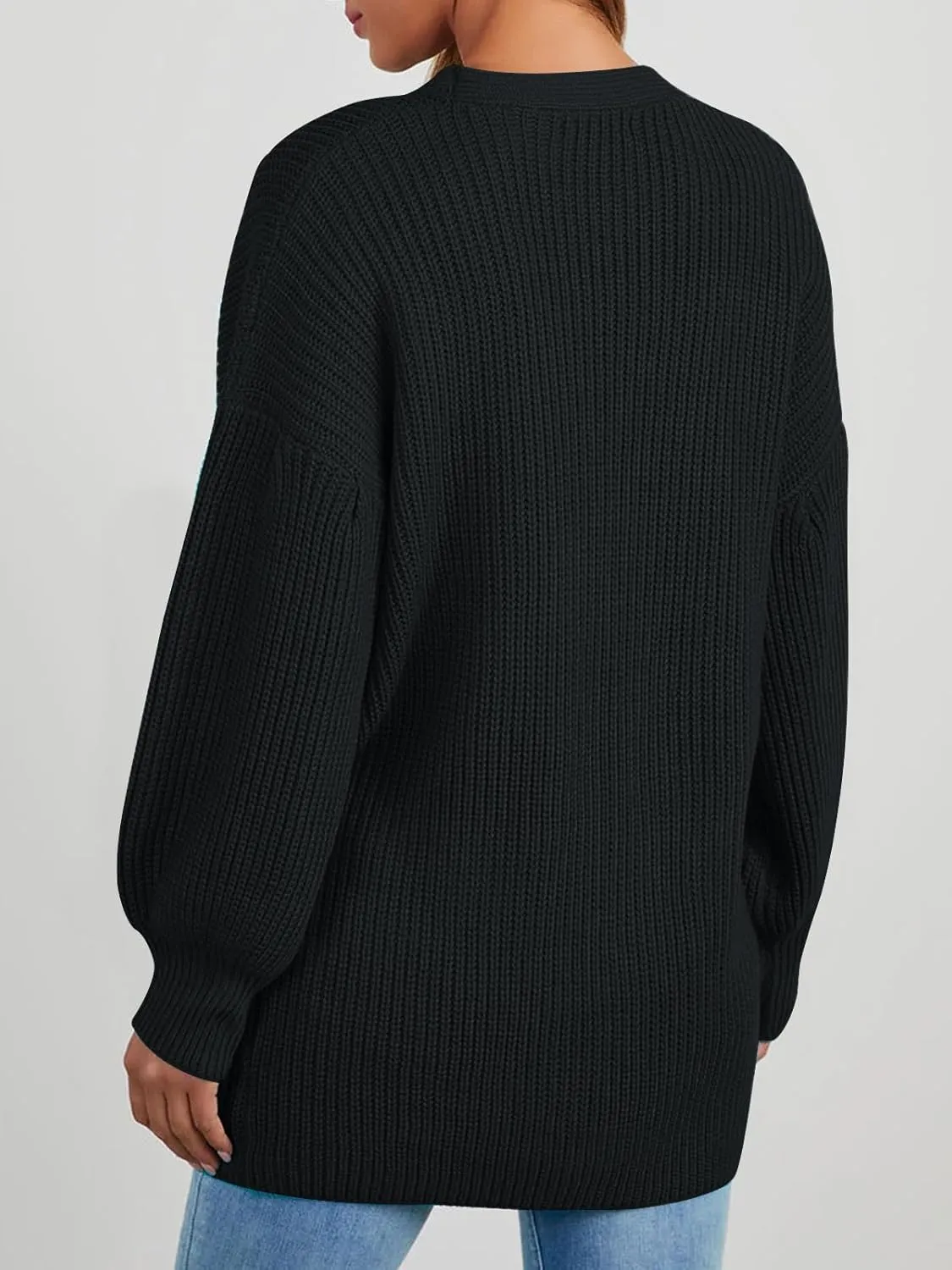 Cardigan Sweaters for Women Oversized Chunky Knit Long Cardigan Open Front Button Cardigans Trendy Fall with Pockets