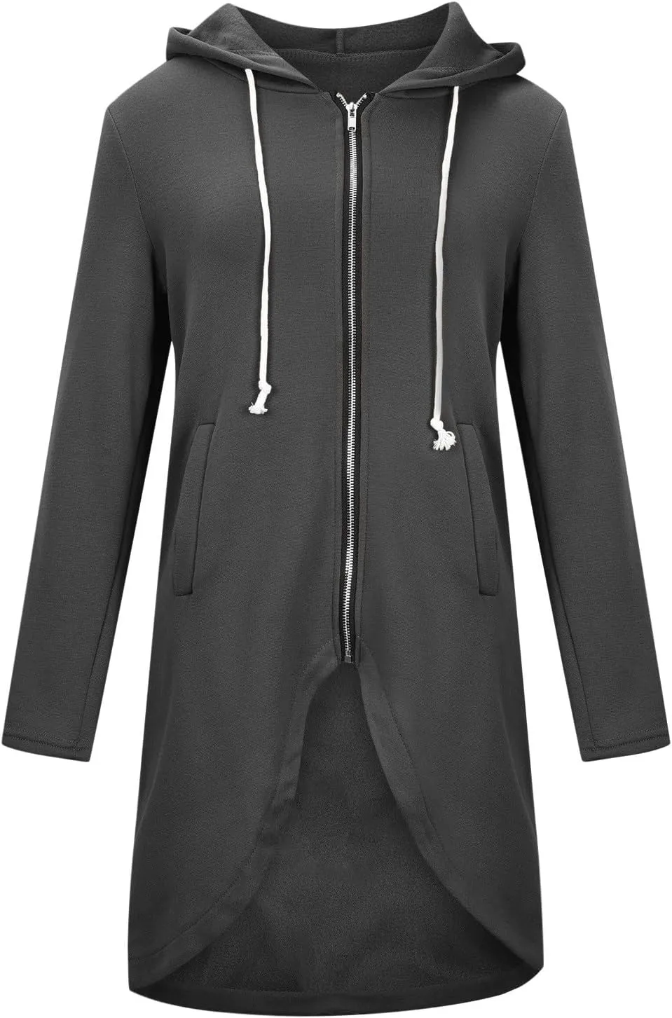 Ceboyel Women Zip Up Hoodies Zipper Long Hooded Jackets Solid Casual Tunic Sweatshirt Trendy Winter Outfits Clothes 2023