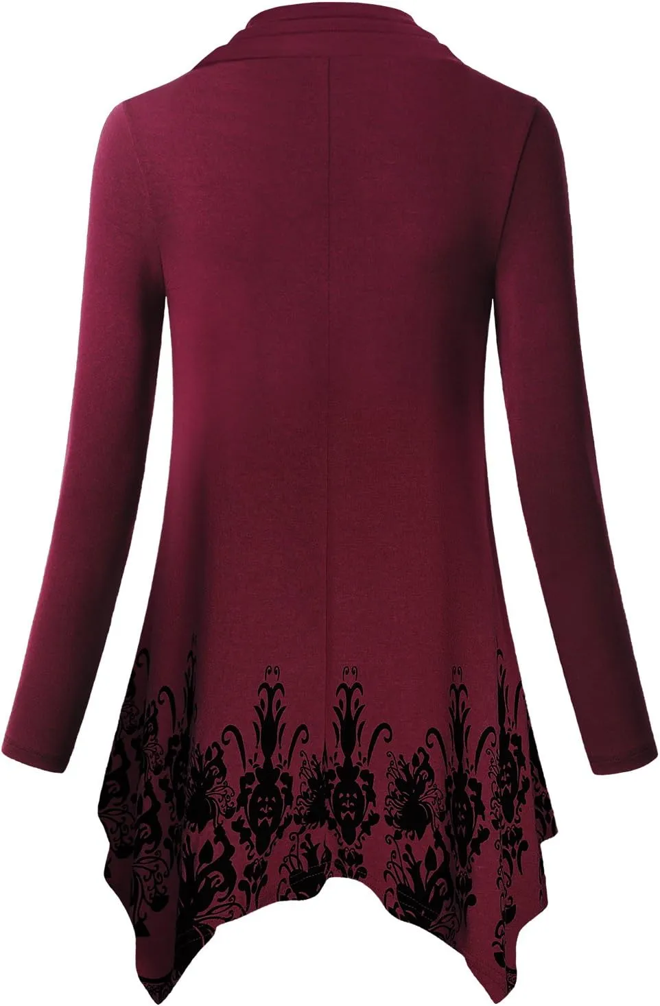 Cestyle Womens Fall Long Sleeve Cowl Neck Asymmetrical Hemline Flowy Tunic Top