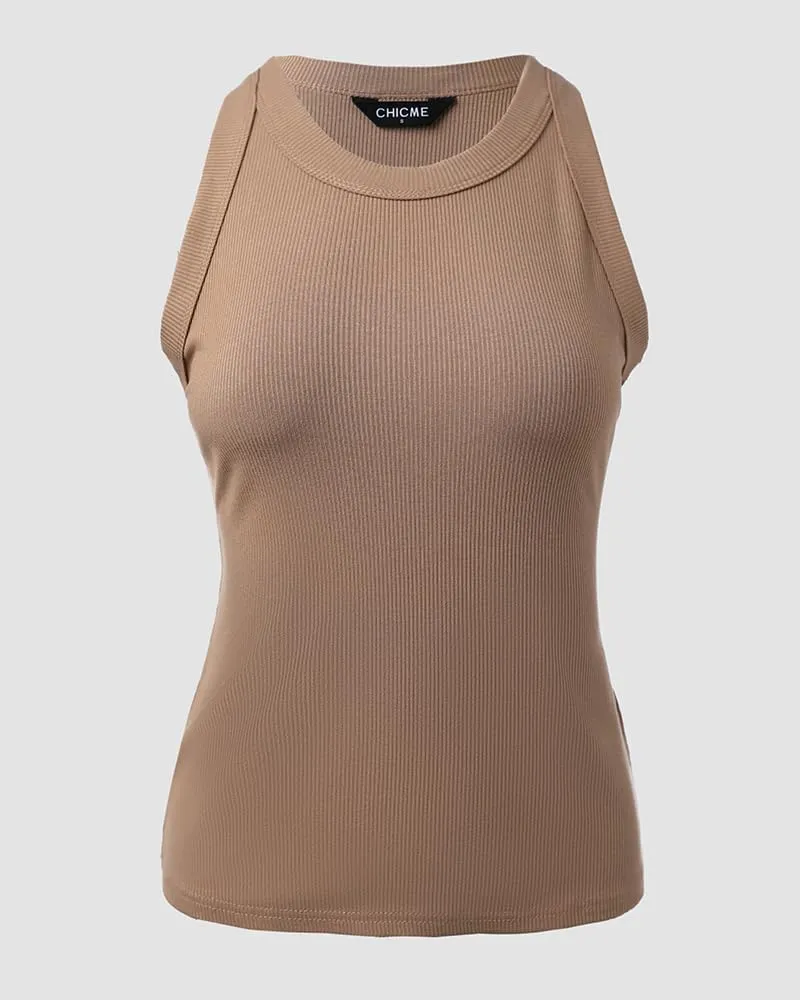 CHICME 3 Piece Womens Tank Tops Sleeveless Basic Cami Shirt Slim Knit Ribbed Racerback Blouses