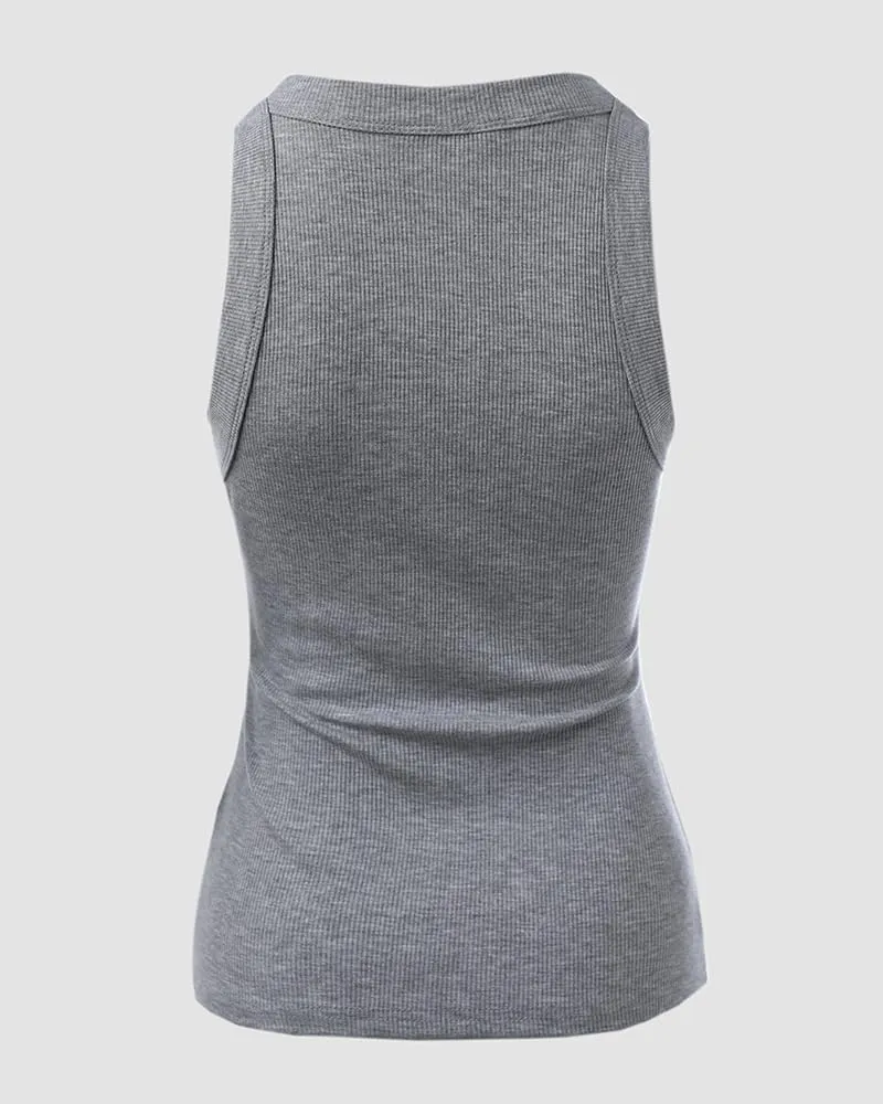 CHICME 3 Piece Womens Tank Tops Sleeveless Basic Cami Shirt Slim Knit Ribbed Racerback Blouses