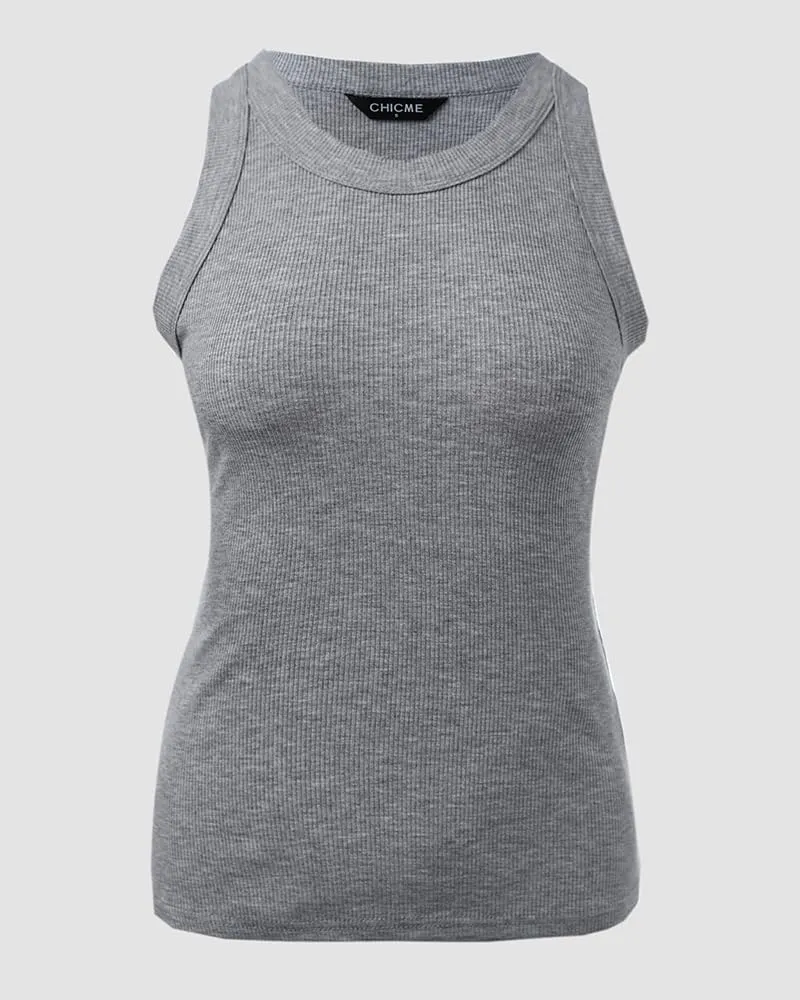 CHICME 3 Piece Womens Tank Tops Sleeveless Basic Cami Shirt Slim Knit Ribbed Racerback Blouses