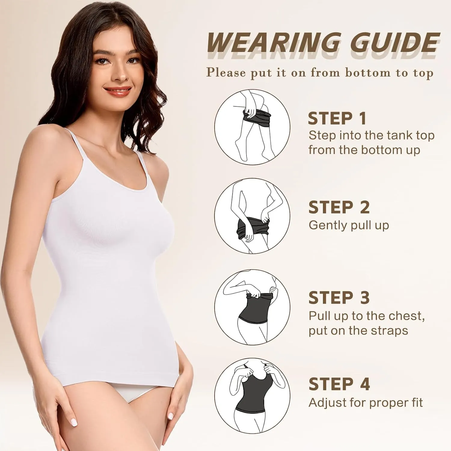 Compression Tank Tops for Women Tummy Control Shapewear Camisole Seamless Body Shaper Cami