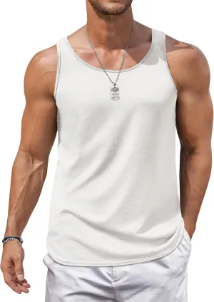 COOFANDY Men's Workout Tank Tops 2 Pack Gym Muscle Sleeveless Shirt Casual Stringer Athletic Tee Shirts Summer