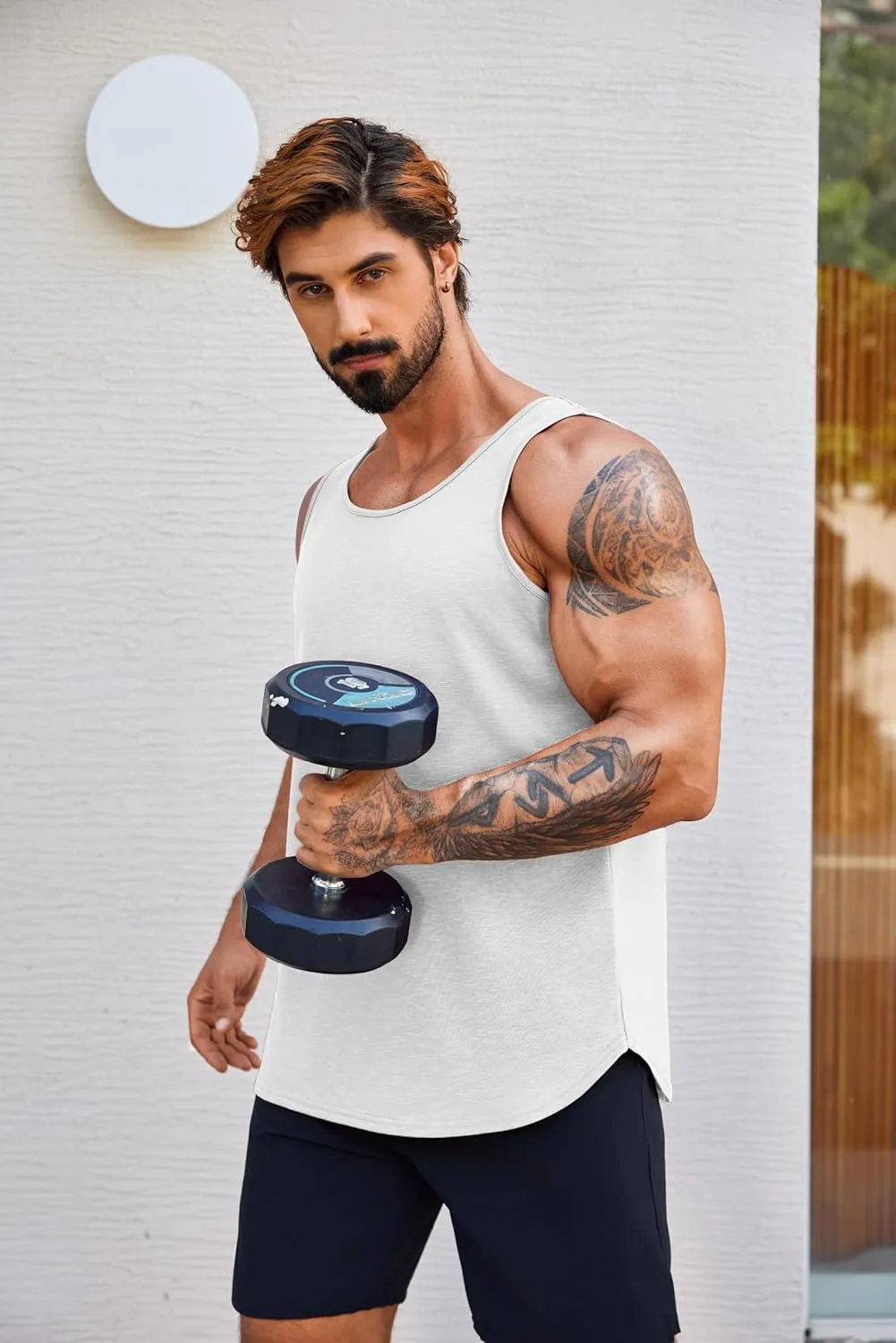 COOFANDY Men's Workout Tank Tops 2 Pack Gym Muscle Sleeveless Shirt Casual Stringer Athletic Tee Shirts Summer