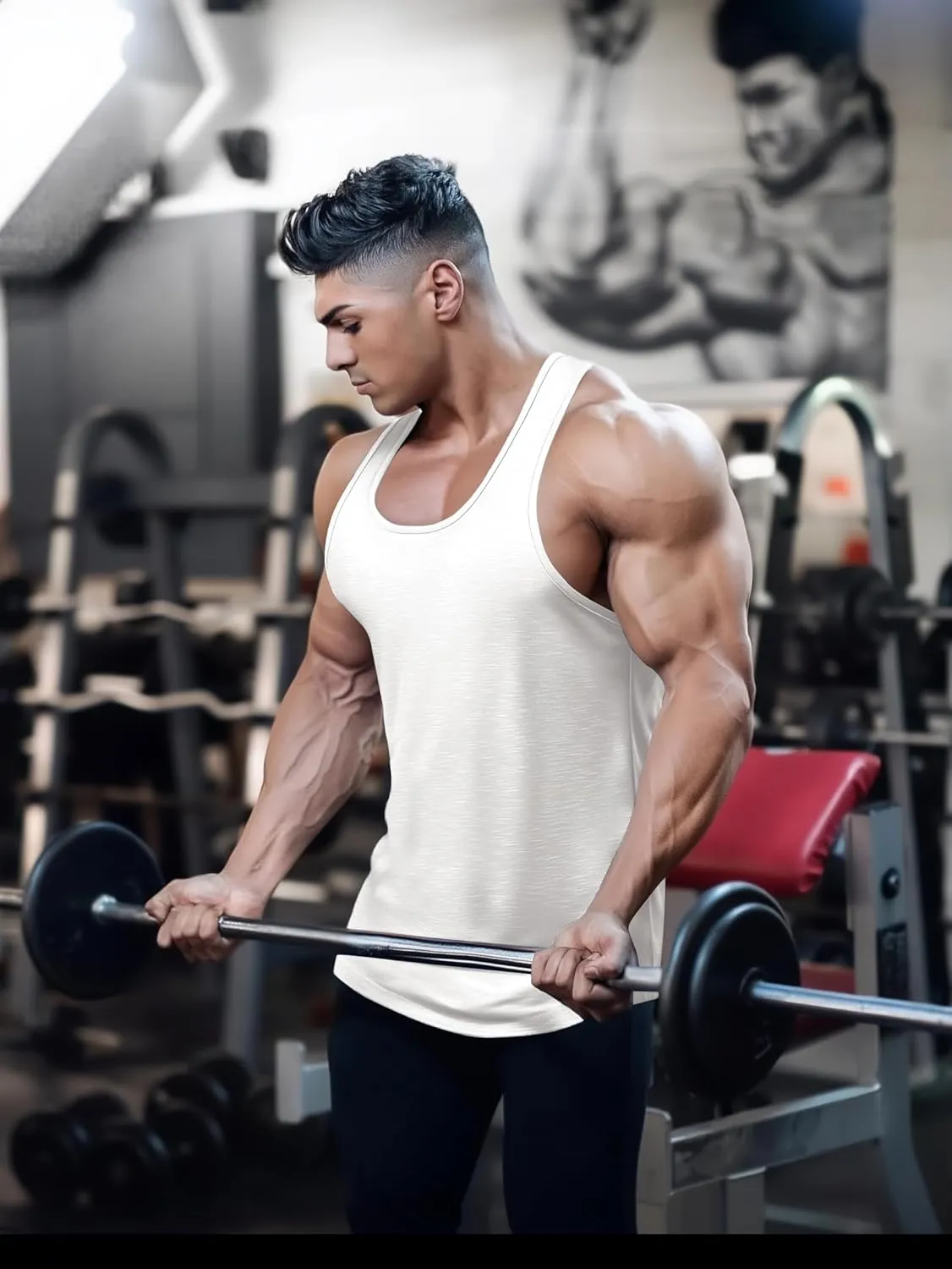 COOFANDY Men's Workout Tank Tops 2 Pack Gym Muscle Sleeveless Shirt Casual Stringer Athletic Tee Shirts Summer